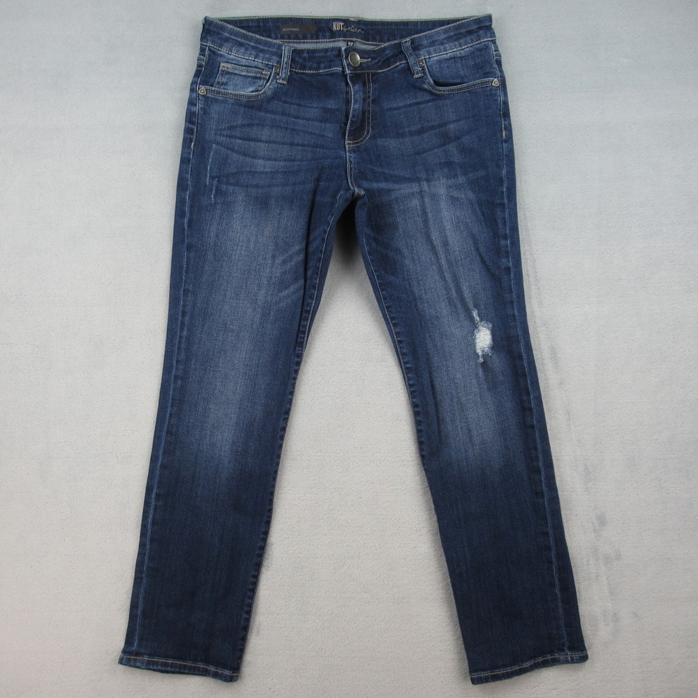 KUT from the Kloth Boyfriend Jeans Dark Wash Distressed 8P KP176PA5SF